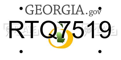 RTQ7519 Georgia License Plate
