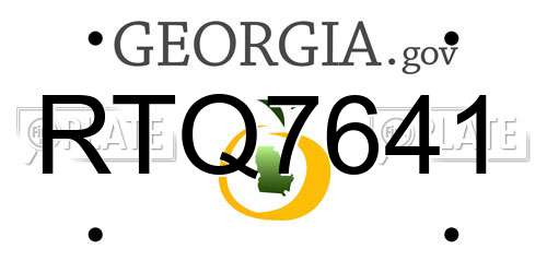 RTQ7641 Georgia License Plate