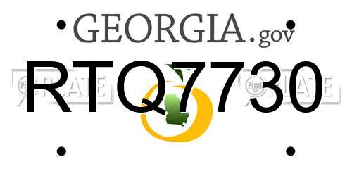 RTQ7730 Georgia License Plate