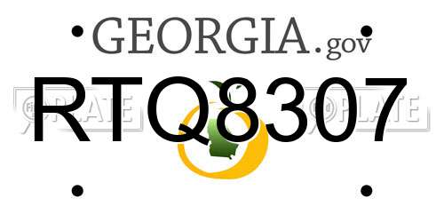 RTQ8307 Georgia License Plate
