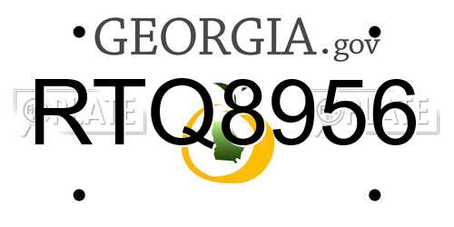 RTQ8956 Georgia License Plate