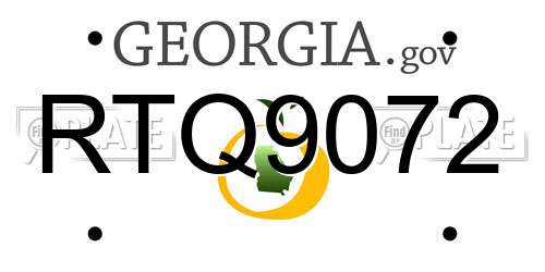RTQ9072 Georgia License Plate