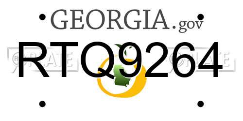 RTQ9264 Georgia License Plate