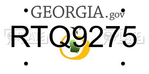 RTQ9275 Georgia License Plate