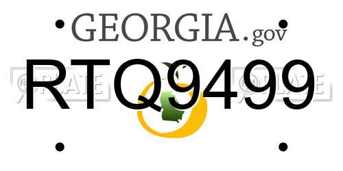 RTQ9499 Georgia License Plate
