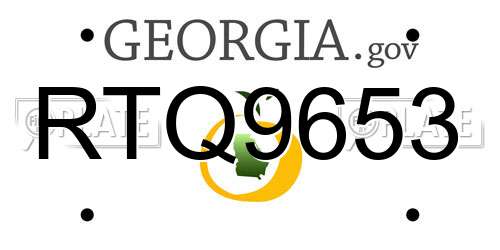 RTQ9653 Georgia License Plate