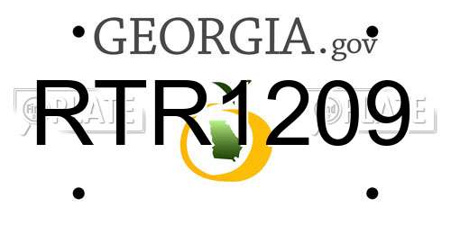 RTR1209 Georgia License Plate
