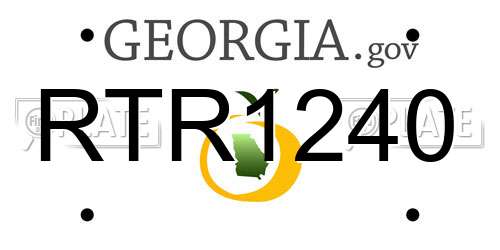 RTR1240 Georgia License Plate