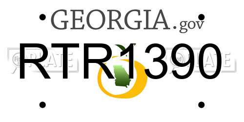 RTR1390 Georgia License Plate
