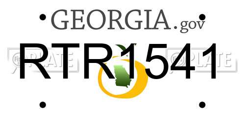 RTR1541 Georgia License Plate