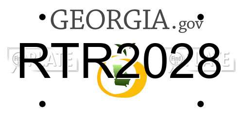 RTR2028 Georgia License Plate