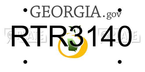 RTR3140 Georgia License Plate