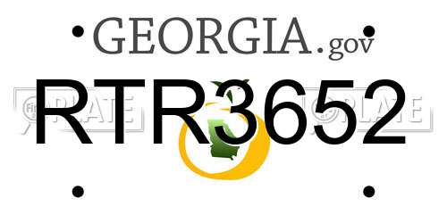 RTR3652 Georgia License Plate