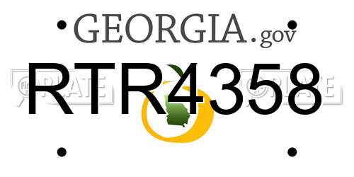 RTR4358 Georgia License Plate