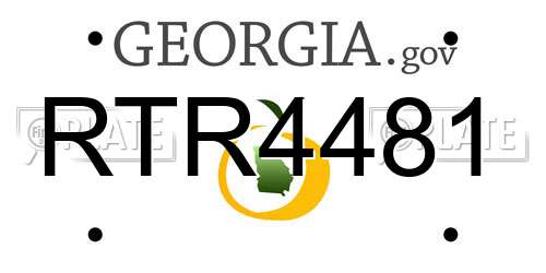 RTR4481 Georgia License Plate