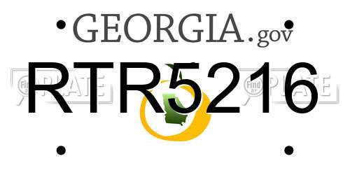 RTR5216 Georgia License Plate