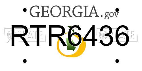 RTR6436 Georgia License Plate