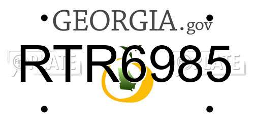 RTR6985 Georgia License Plate