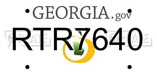 RTR7640 Georgia License Plate