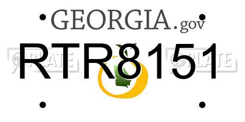 RTR8151 Georgia License Plate