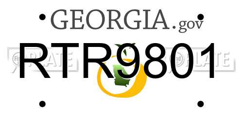 RTR9801 Georgia License Plate