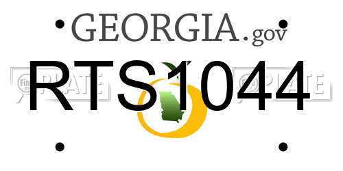 RTS1044 Georgia License Plate
