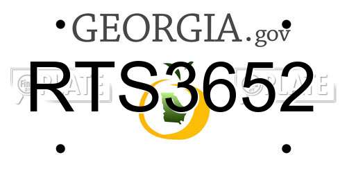 RTS3652 Georgia License Plate