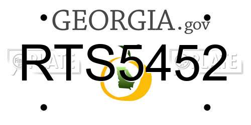 RTS5452 Georgia License Plate