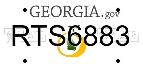 RTS6883 Georgia License Plate