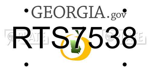 RTS7538 Georgia License Plate