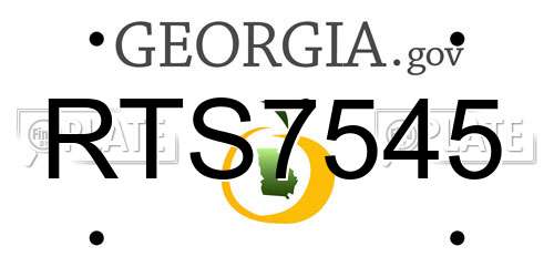 RTS7545 Georgia License Plate