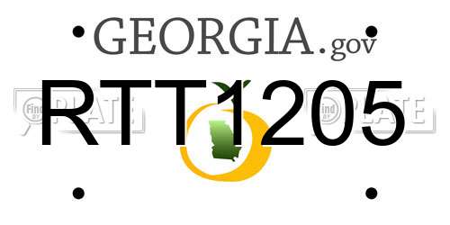 RTT1205 Georgia License Plate
