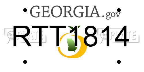 RTT1814 Georgia License Plate
