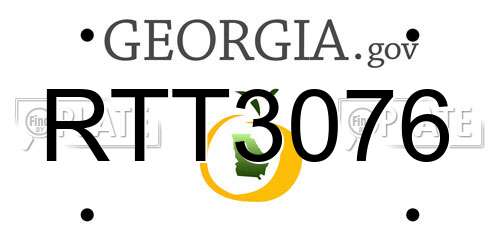 RTT3076 Georgia License Plate