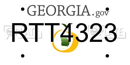 RTT4323 Georgia License Plate