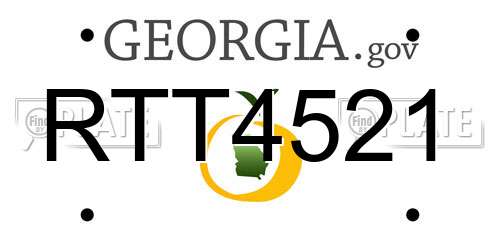 RTT4521 Georgia License Plate