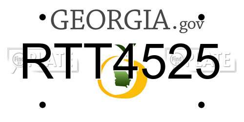 RTT4525 Georgia License Plate