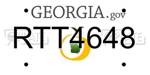 RTT4648 Georgia License Plate