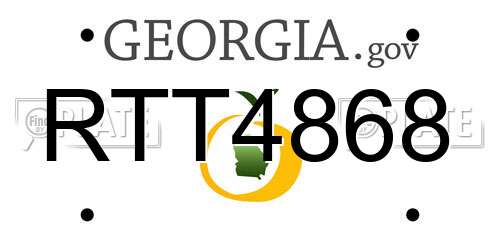 RTT4868 Georgia License Plate