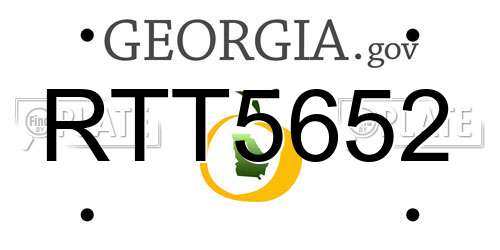 RTT5652 Georgia License Plate