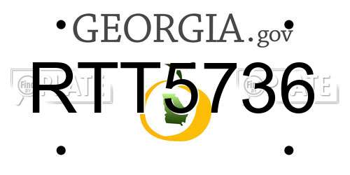 RTT5736 Georgia License Plate