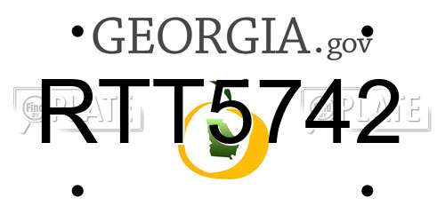 RTT5742 Georgia License Plate