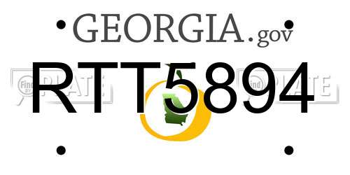 RTT5894 Georgia License Plate