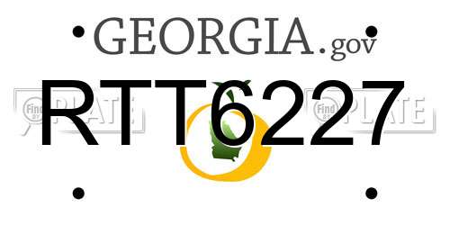 RTT6227 Georgia License Plate