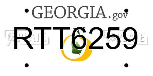 RTT6259 Georgia License Plate
