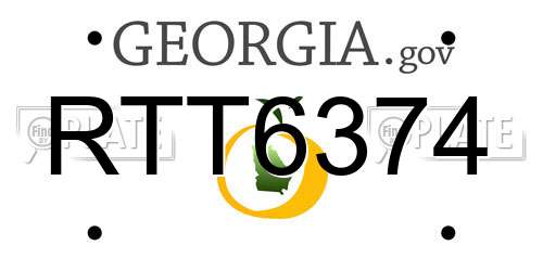 RTT6374 Georgia License Plate