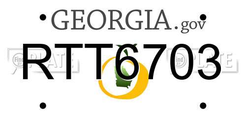 RTT6703 Georgia License Plate