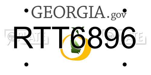 RTT6896 Georgia License Plate