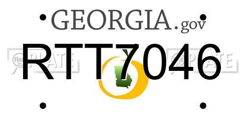 RTT7046 Georgia License Plate