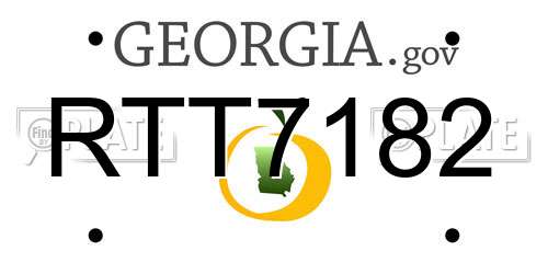 RTT7182 Georgia License Plate